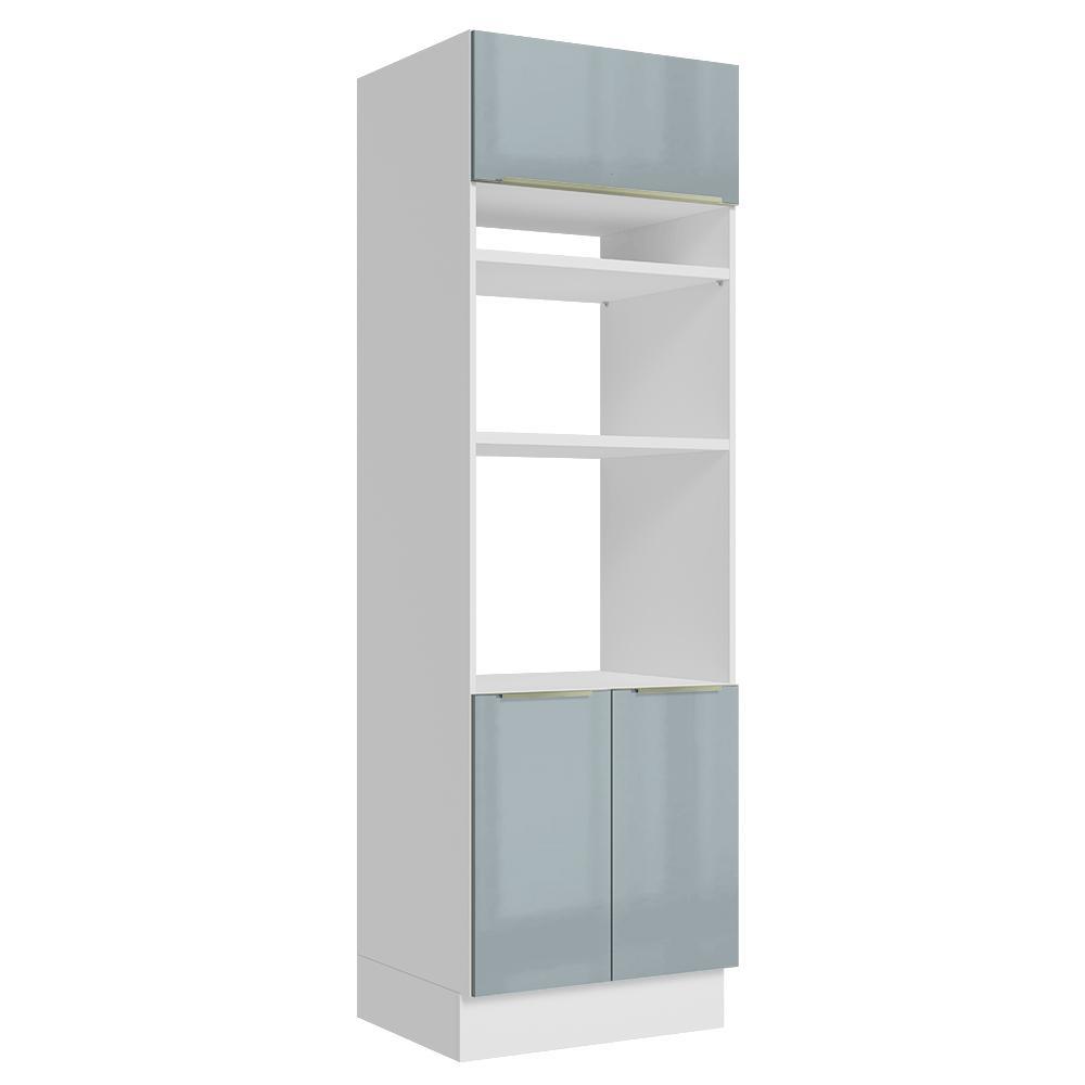 Torre Quente 70 cm 3 Portas Branco/Cinza Lux Madesa