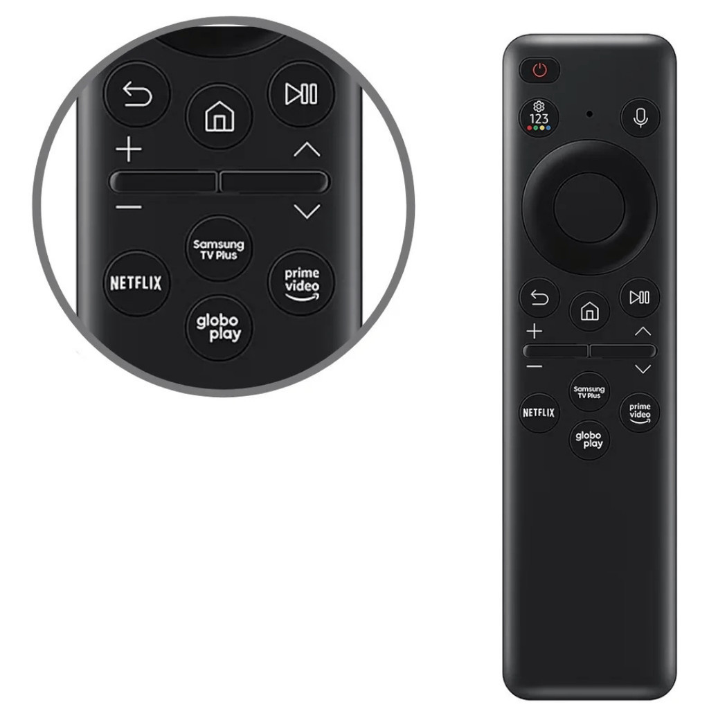 Controle remoto recarregável compatível com samsung smart tv 4k au, com comando de voz