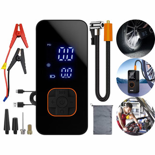 Bomba de Ar Portatil Compressor Inflator Multi-função 4 em 1 PowerBank 8kmah Bateria Cali…