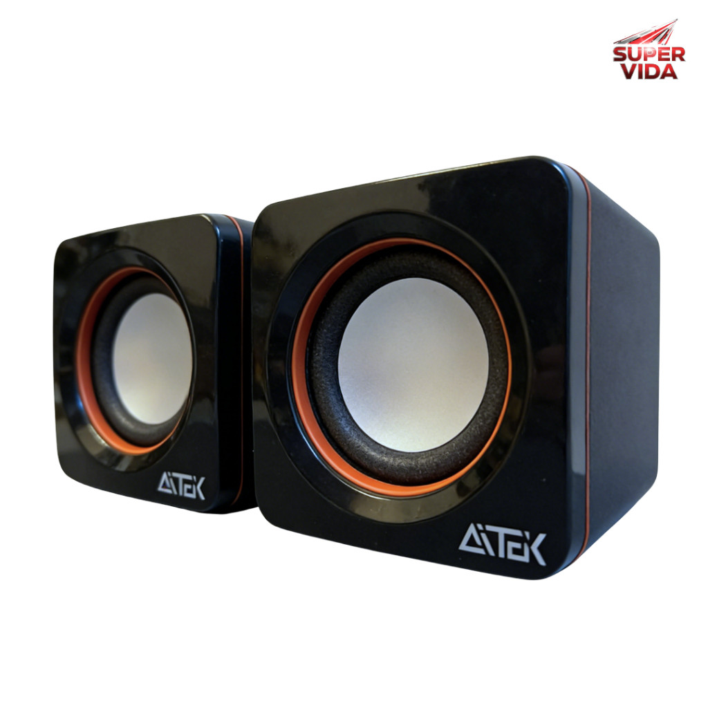 Caixa de Som para Computador Aitek ACS-4511 USB 6W Som Surround 360° para PC Notebook Som Nítido
