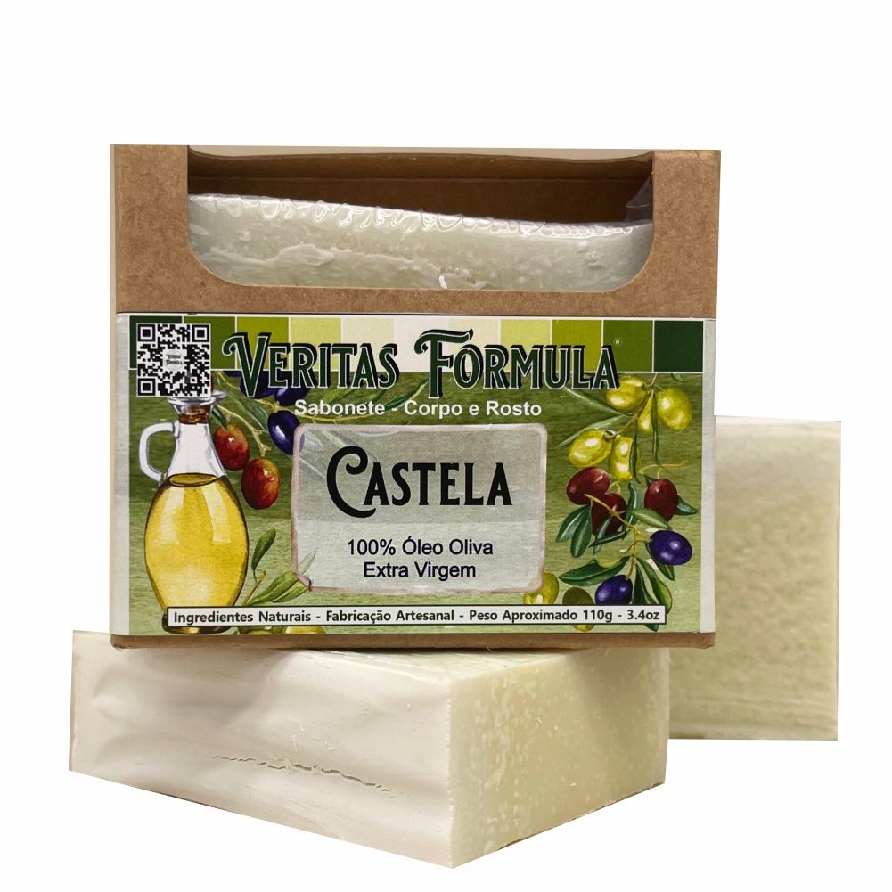 Sabonete Artesanal de Castela - 100% Azeite de Oliva Extra Virgem - Hipoalergênico, Suave e Natural - 110g