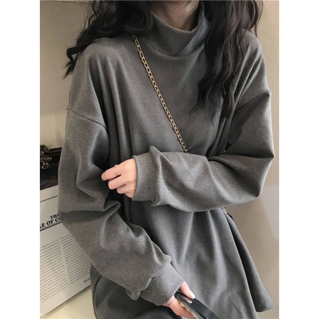 Roupa de maternidade alemão veludo gordura mm Plus Size feminino outono inverno solto mais magro olhar de manga comprida