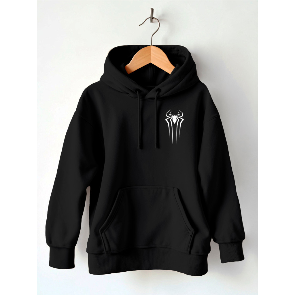 Moletom Unissex Canguru Estilo Estampado Aranha Algodão Despojado Flanelado Conforto E Estilo