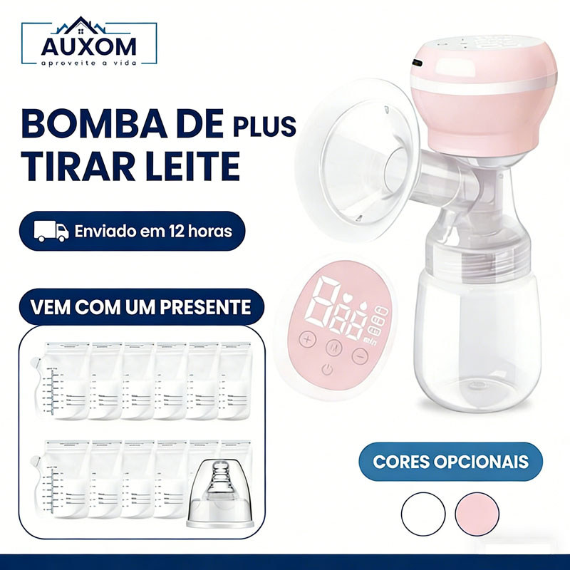 Bomba de Tirar Leite Elétrica Portátil Extrator Leite Materno Recarregável USB + 10 Sacos Armazenamento Livre de BPA