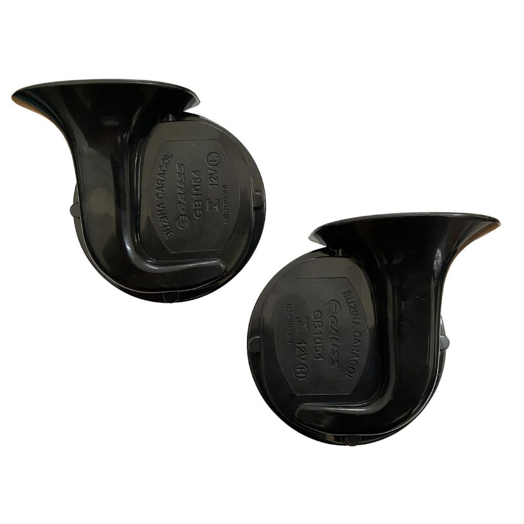 Buzina Caracol Dupla Para Carro Grave Agudo 2 Terminais 12v 110dB Com Suporte Gauss GB1054