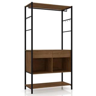 Guarda Roupa Solteiro Closet Paris 2 Gavetas Preto/Demolição - Artefamol em Oferta na Shopee