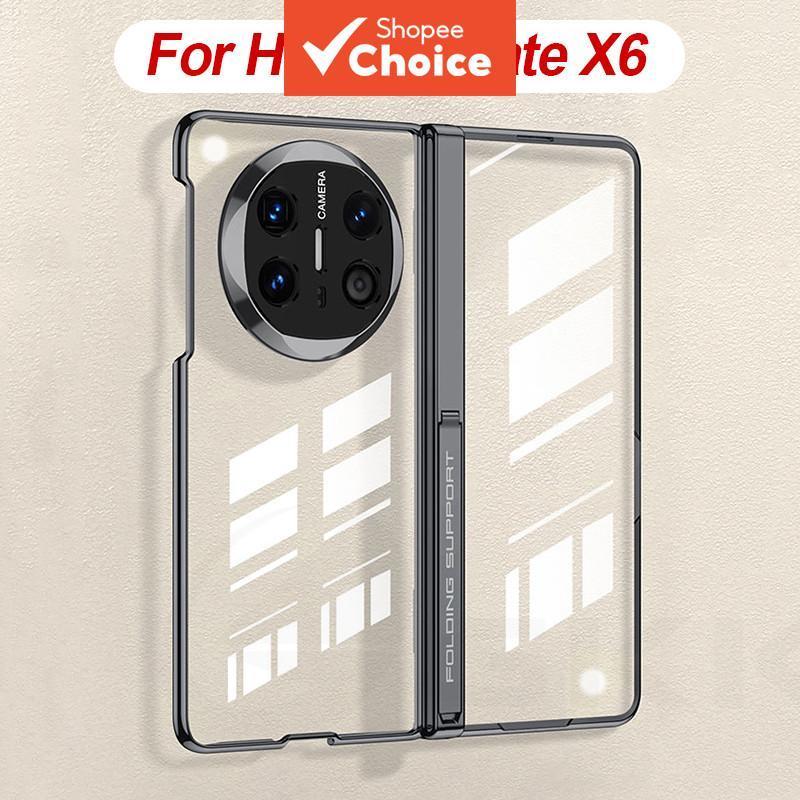 Capa de Plástico com Estrutura de Dobradiça Magnética para Huawei Mate X6 X5, Capa Transparente de Vidro para Tela