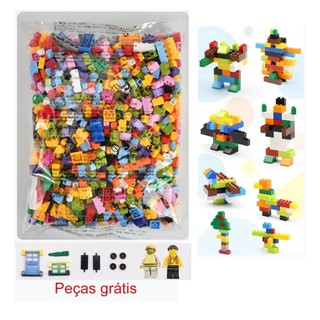 1000 peças/100 peças de blocos de montar, brinquedos de montagem DIY, brinquedos educativos para a primeira infância, br