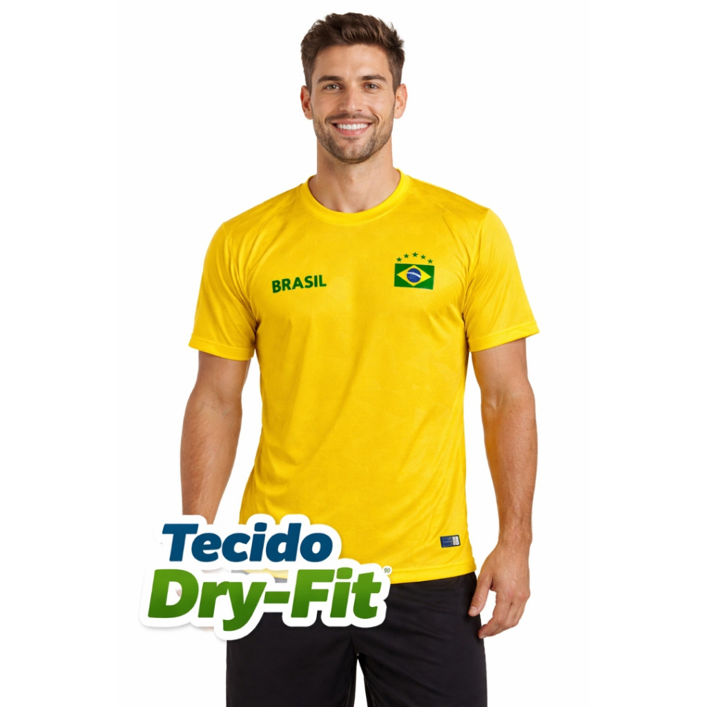 Camiseta Do Brasil Dry-Fit Masculino – Conforto Máximo + Secagem Rápida