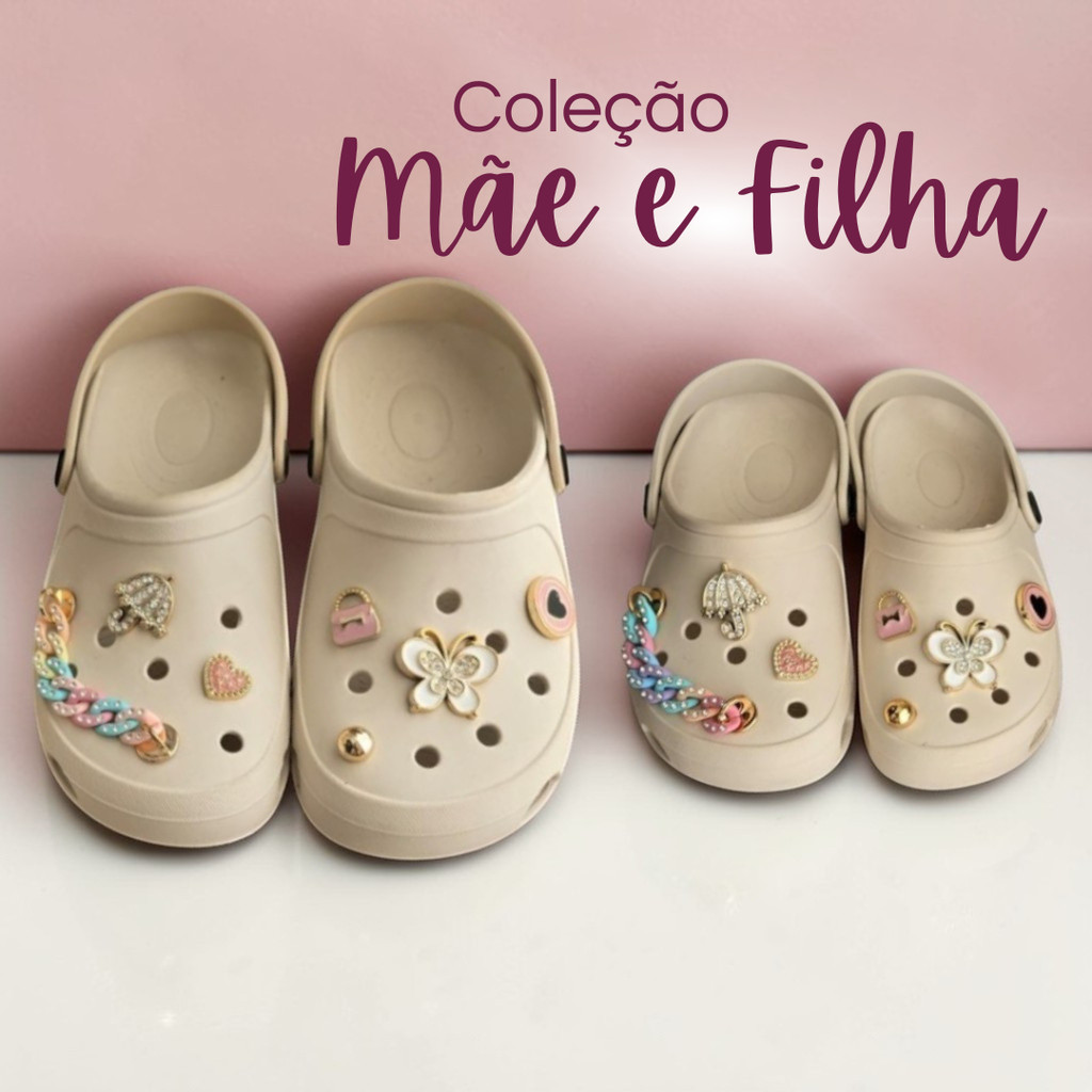 Sandália Feminina Anatômica Confortável Pins Luxo Coleção Mãe e Filha
