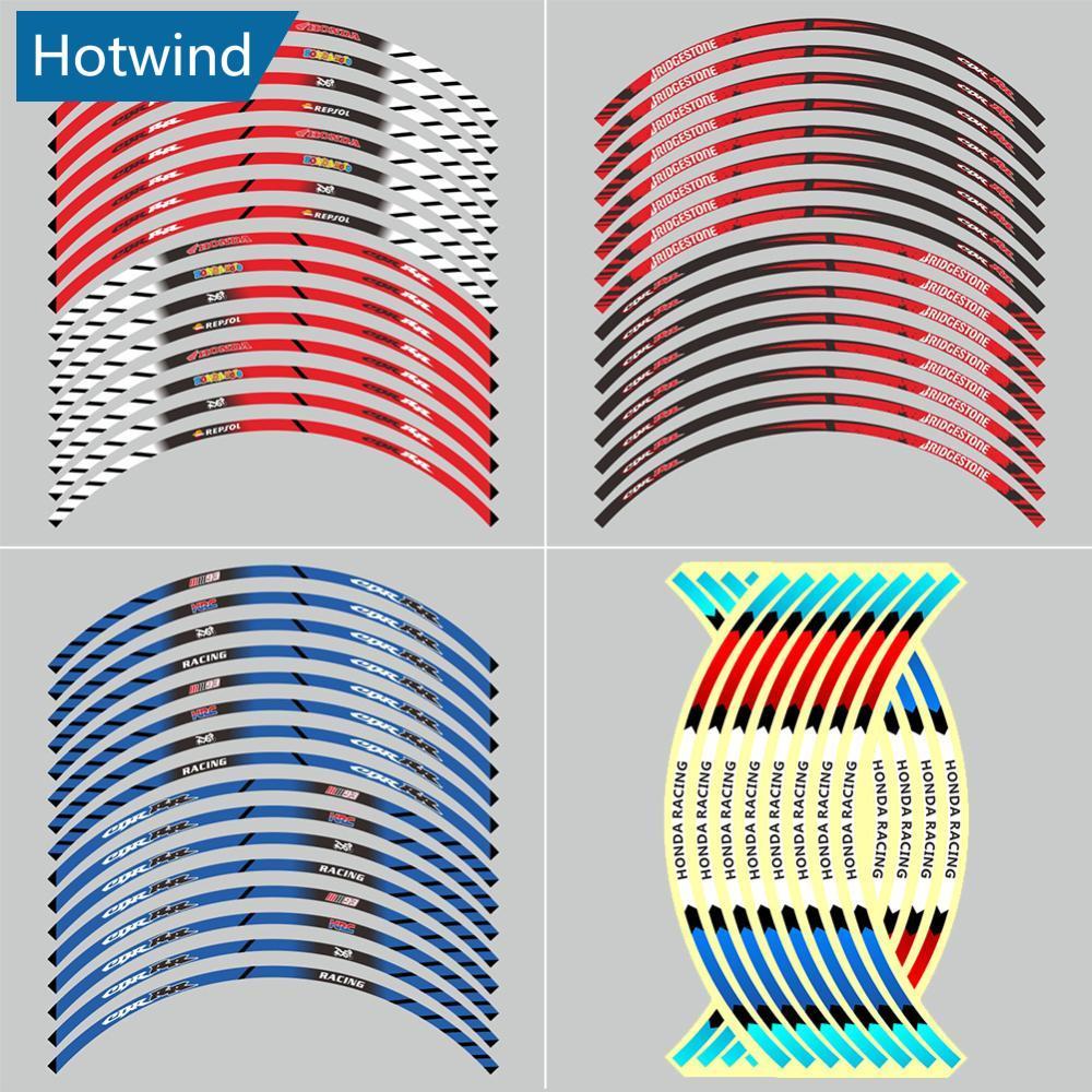 HW 16 Pçs Adesivo De Roda De Motocicleta Fita Reflexiva De Aro Para Corrida Moto 17 " 18 " Carro Acessório J7Z5