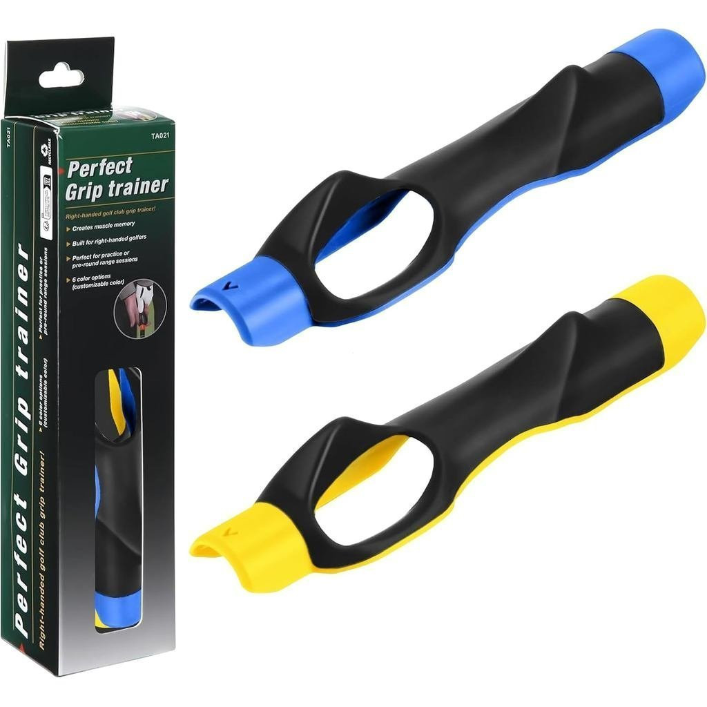 Conjunto de 2 Treinadores de Empunhadura para Golfe – Auxiliar de Treinamento de Swing para Correção da Postura da Empun