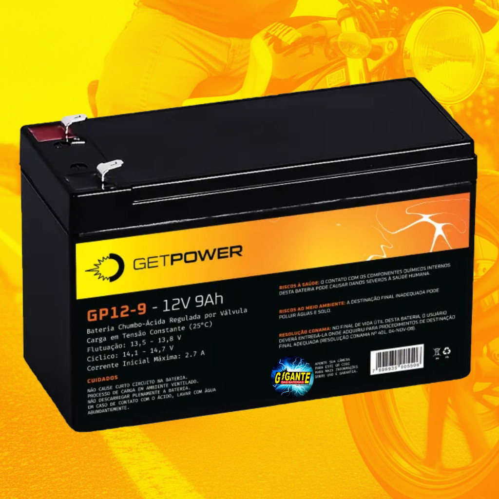 Bateria Estacionária 12v 9ah No Break Nobreak Alarmes