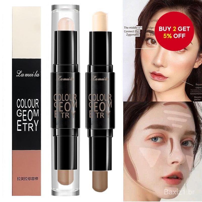 Everlast Pro Double Head Face Contour Stick-Bronzer De Destaque 3D E Caneta Corretora De Maquiagem , Brilho Cremoso Misturável De Verão