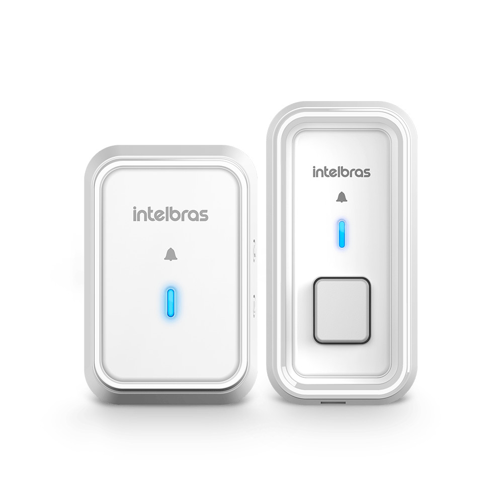 Campainha Sem Fio Com Bateria CIB 101S Branca Intelbras