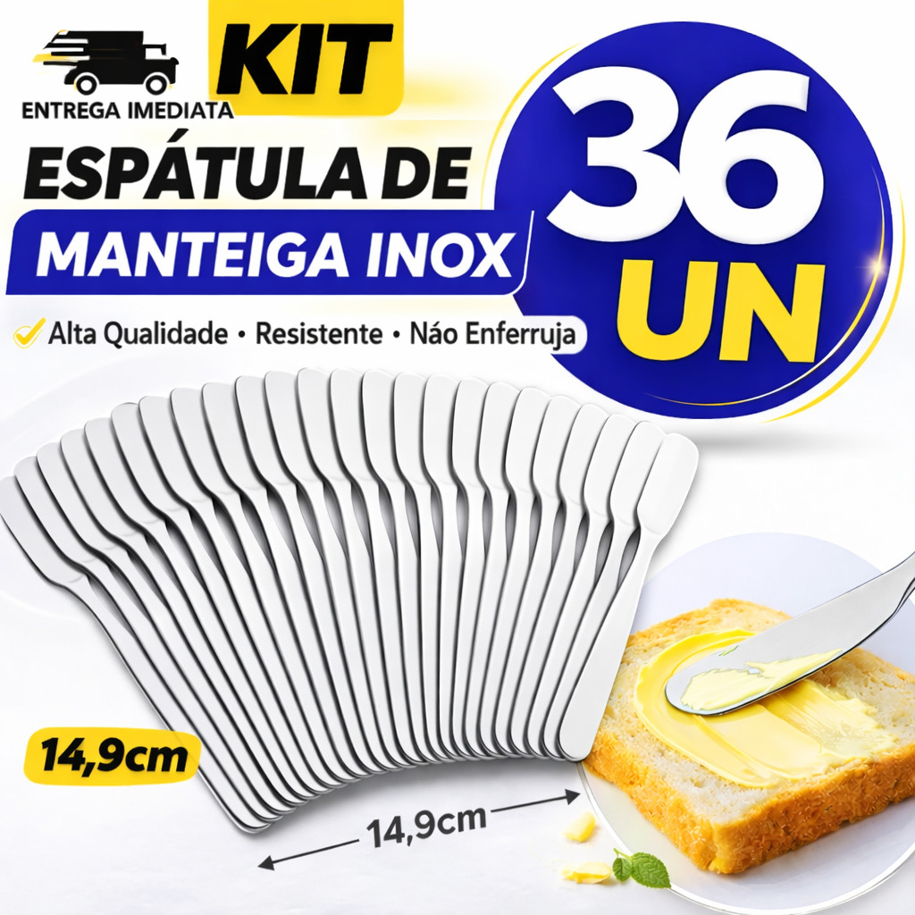 Combo 36/24/18/12 Espátula de Manteiga em inox Multiuso Patês Geleias em Oferta na Shopee