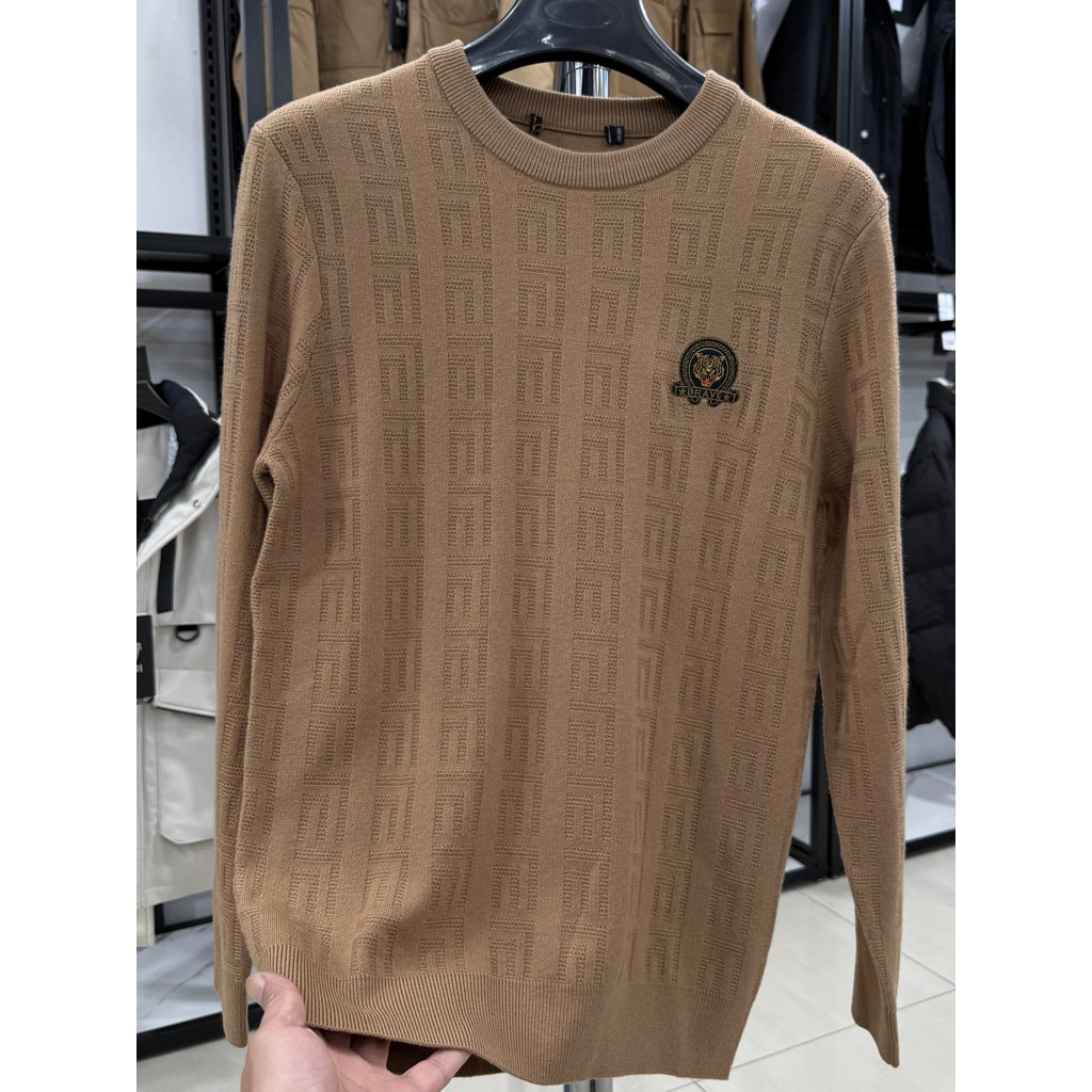 [H Home] Incluindo lã macia e confortável autêntica etiqueta de corte de armário outono inverno suéter masculino com gol