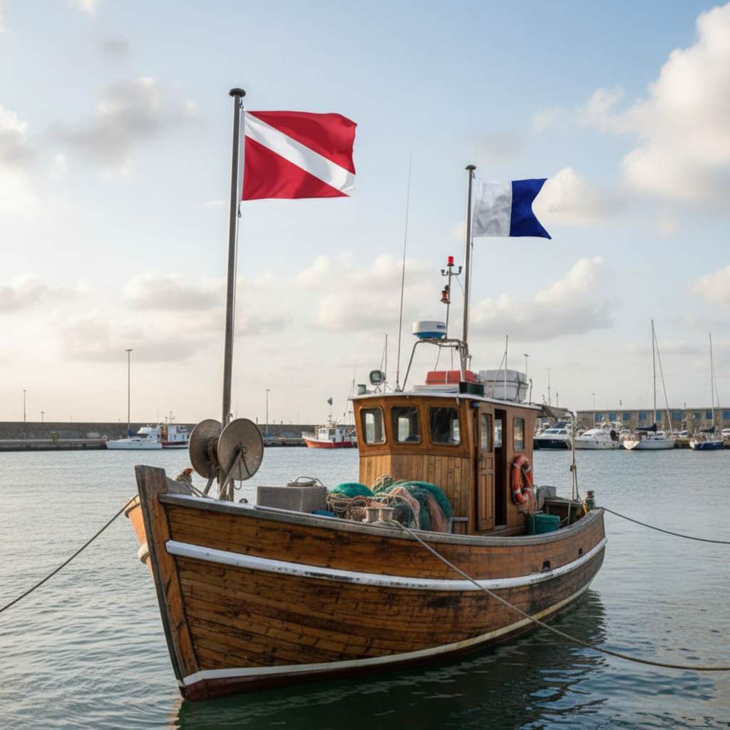 Bandeira De Mergulho Alfa Pesca Sub Naútica Barco Embarcação boia lancha