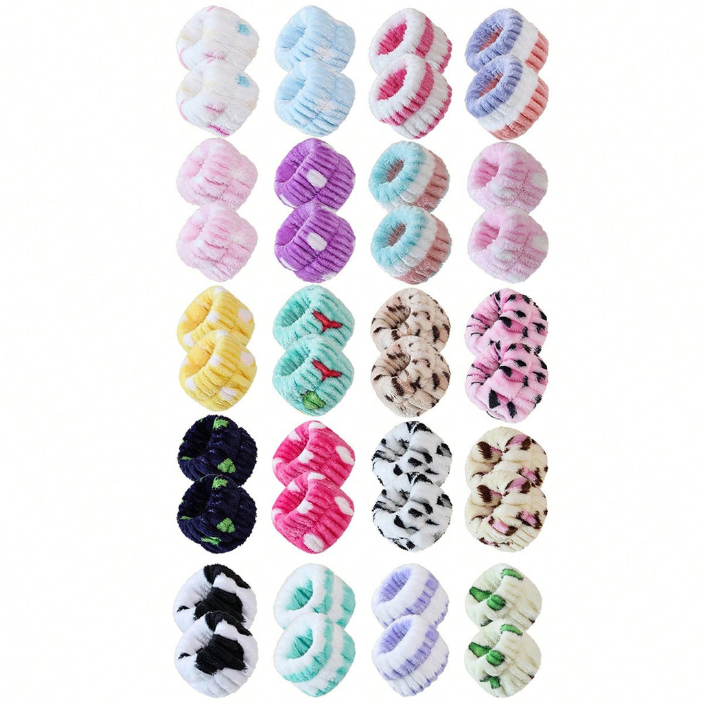 Conjunto de 8 peças de pulseiras para lavagem facial, mangas anti-umidade, protetores de pulso, mangas absorventes de ág