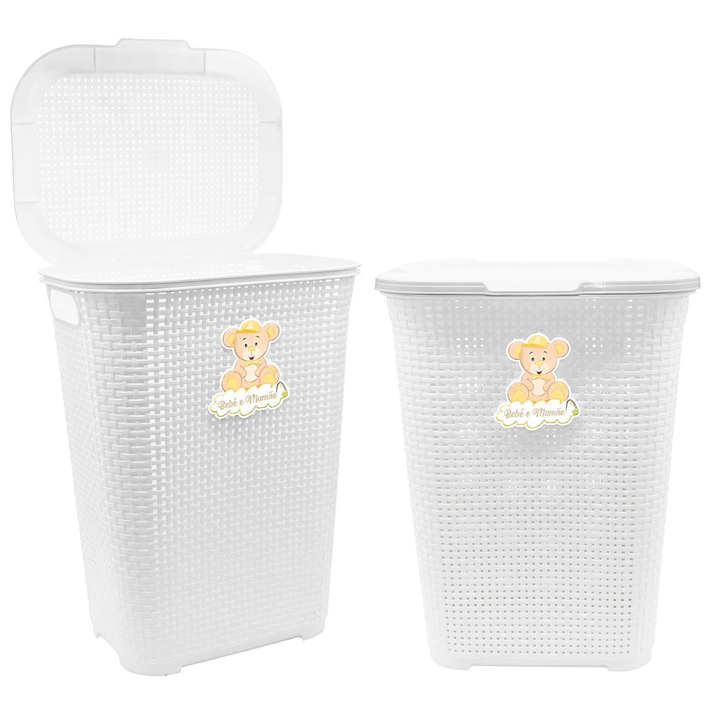 Cesto de Roupas 30 L Multiuso Roupeiro Organizador Com Tampa Quarto Banheiro