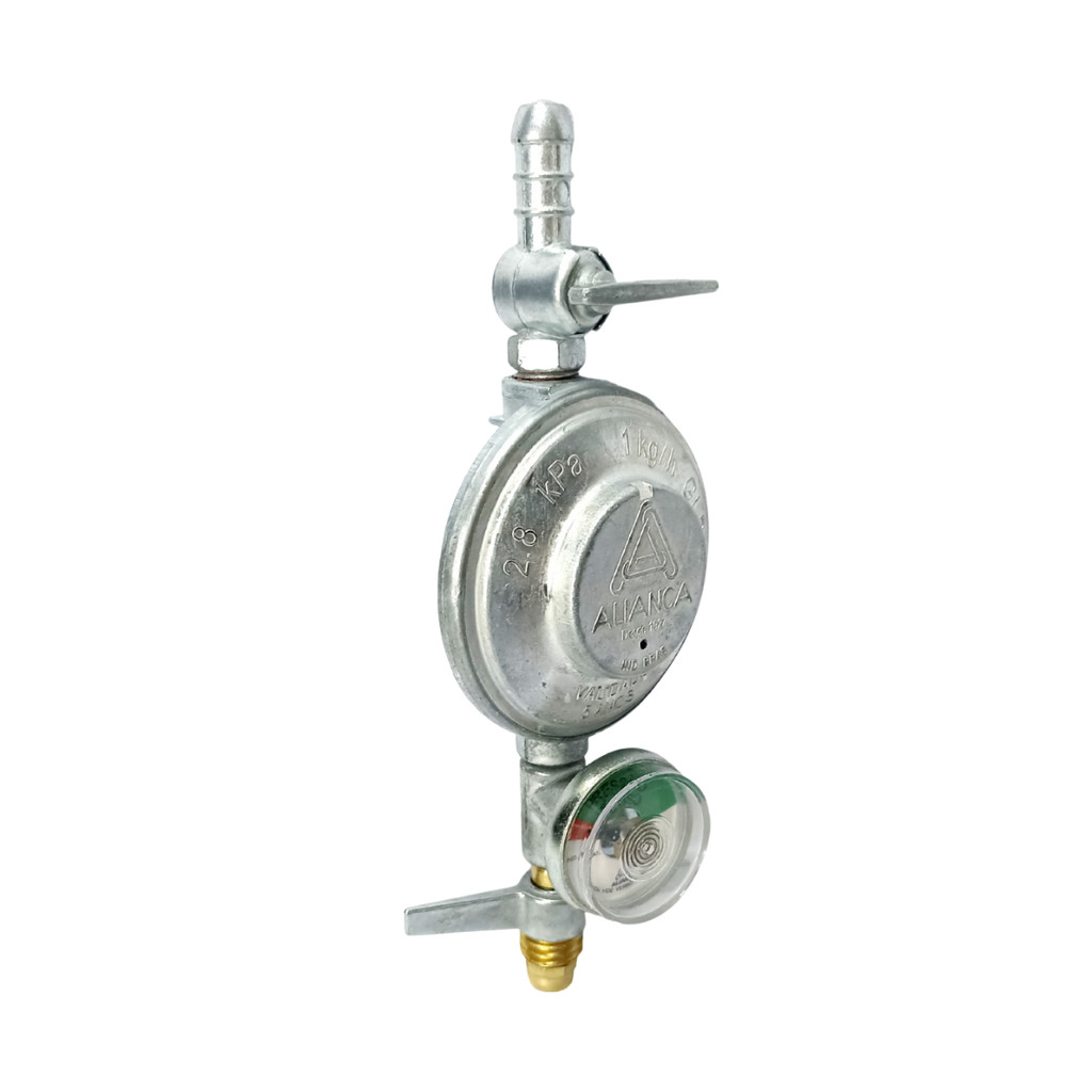 Regulador de Gás Aliança 504/01 1kg com Manômetro Medidor de Pressão Para Botijão GLP Fogão Cooktop Cozinha