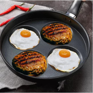 Frigideira Antiaderente 4 em 1 com Divisórias Panela Fritar Grill Assadeira Ovo Sanduicheira
