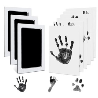 A Mão Não-Tóxica Kit De Impressão De Lembranças De Tinta Recém-Nascidos Impressão Manual de Pegada de Cão e Gato em Oferta na Shopee