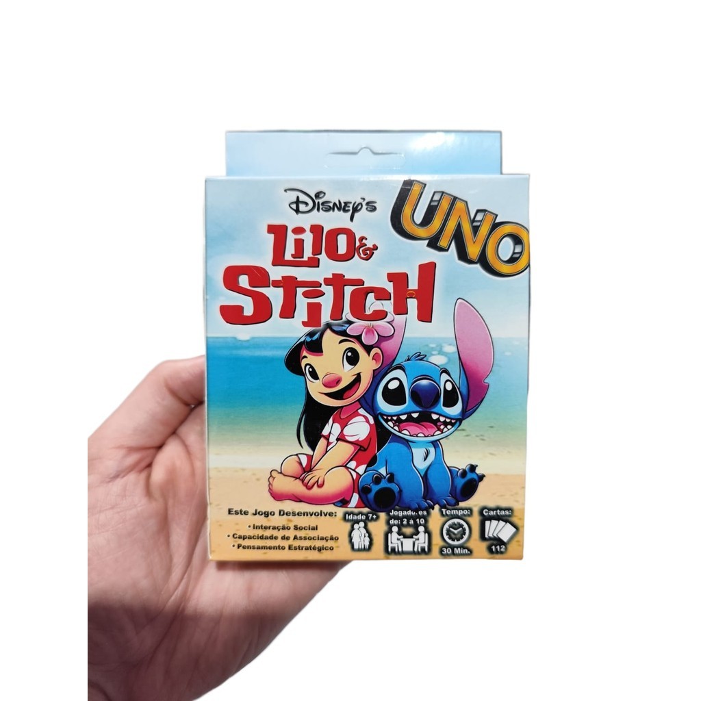 Jogo De Cartas UNO Lilo Stitch Infantil Adulto Diversão Em Família Festa Viagem Brinquedo Educativo Raciocínio Rápido