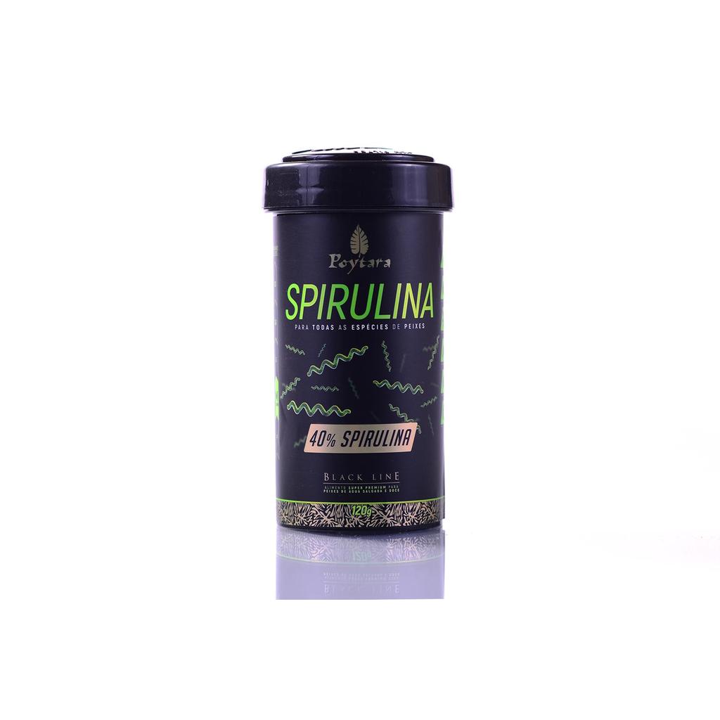 RACAO POYTARA  BLACK LINE SPIRULINA 40% PELLETS M 120G