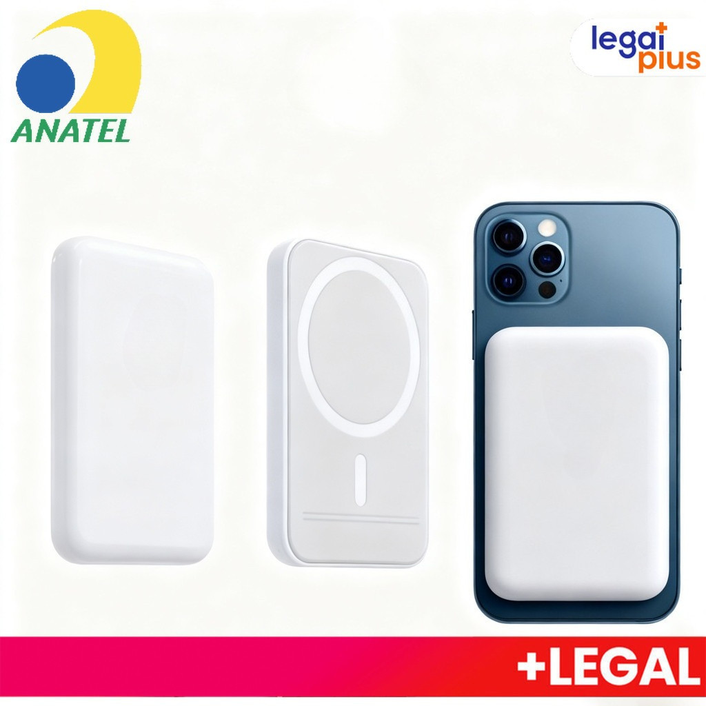 Carregador Portátil Indução iPhone Magsafe Apple Sem fio Bateria Carga 3000mah/5