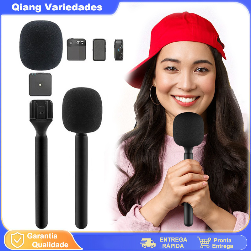 Bastão Tradicional Microfone suporte para Lapela, entrevista, blog, notícias