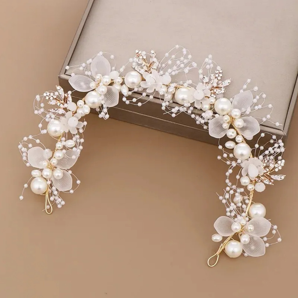 Tiara Pedraria Noiva Coroa Flores Casamento Daminha Luxo