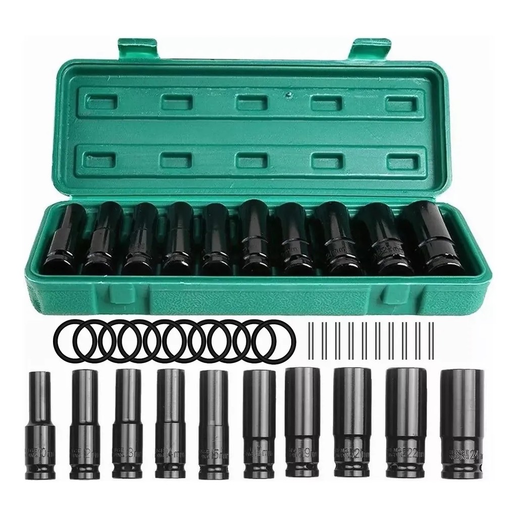 Conjunto de ferramentas mecânicas, conjunto de soquete de impacto, chave de impacto Conjunto de 30 peças de soquete de 1