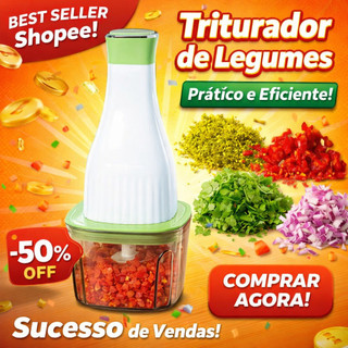 Triturador de Alimentos 4 em1 Processador Moedor Elétrico Carnes, Legumes, Temperos Poten…