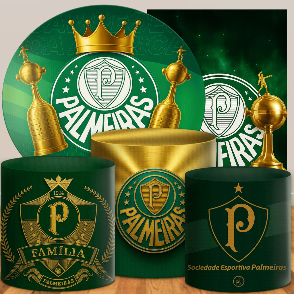 Kit Capas Painel Redondo + Trio Capas Cilindro Palmeiras Futebol em Oferta na Shopee
