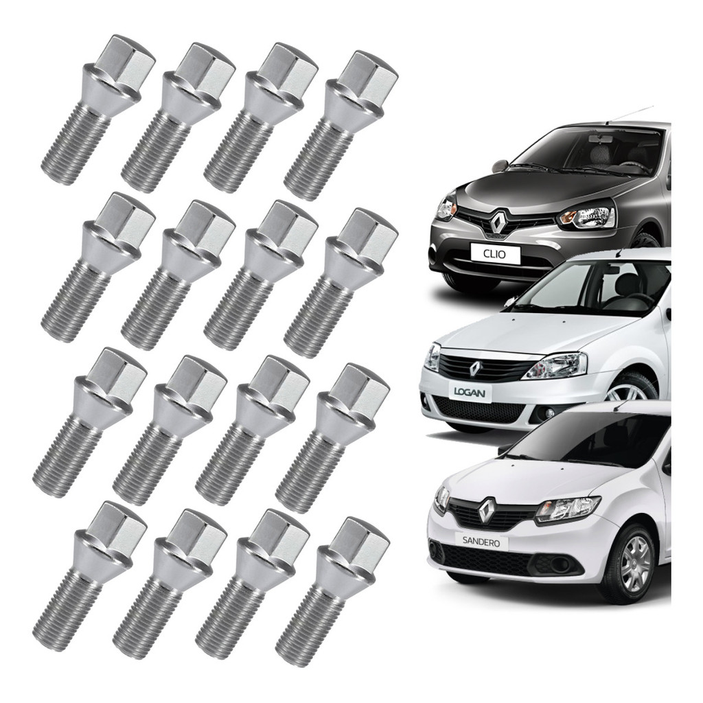 Jogo De Parafuso Roda Renault Sandero Logan Clio Liga Leve