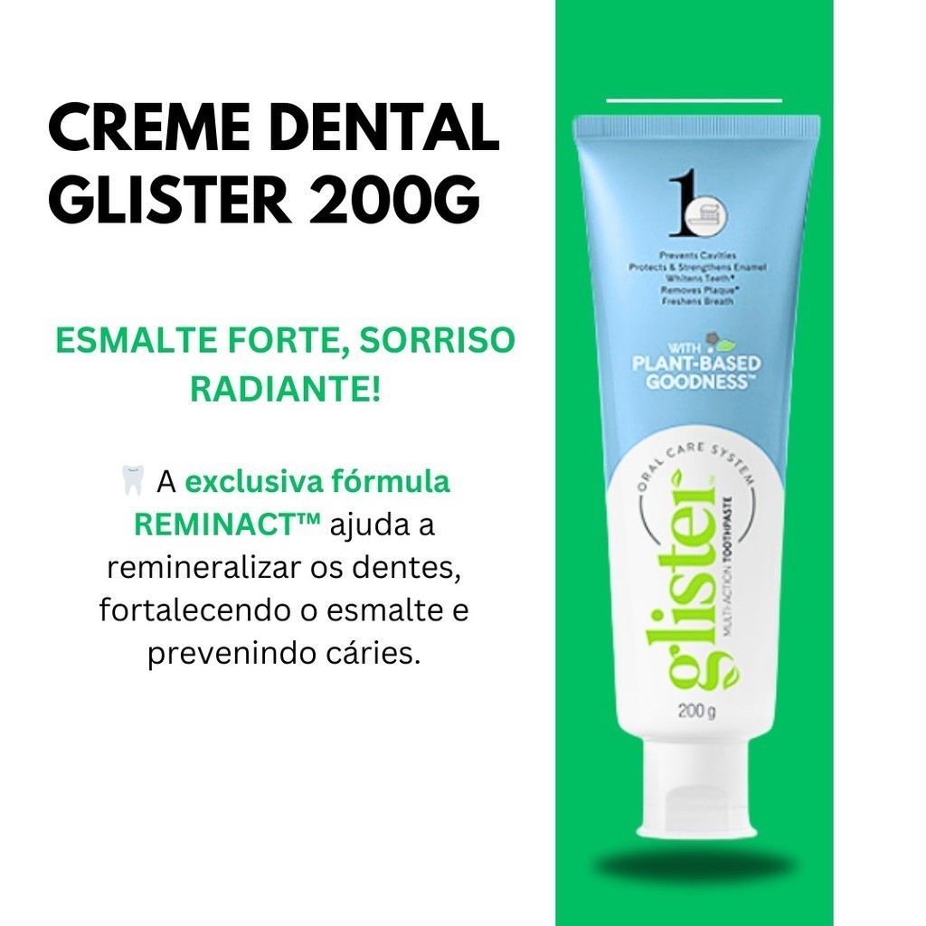 Glister Creme Dental Importado 200gr 2 Unid - Clareia Os Dentes