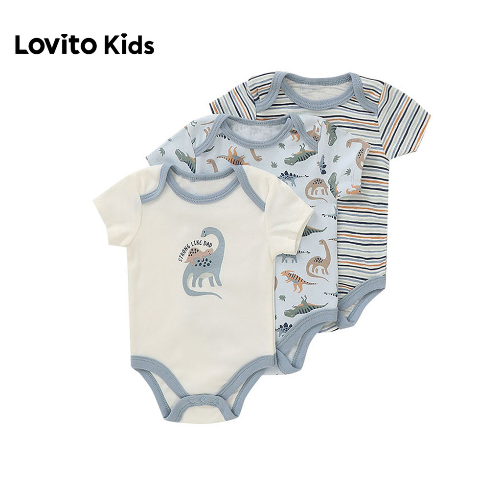 Lovito Kids  Casual Bodysuit Colorblock Spring/summer Bodysuit para Bebê LNL132206 em Oferta na Shopee