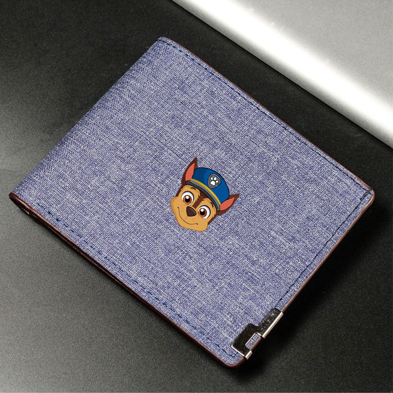 Carteira De Lona PAW Patrol Dobrável Portátil Anime Cartão Bancário Moeda Zíper Aniversário Infantil
