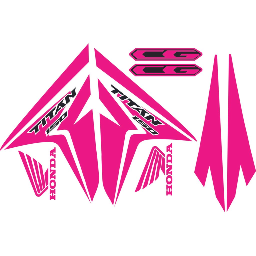 Kit Adesivo Honda Titan 150 - Grafismo Pink Neon Edition