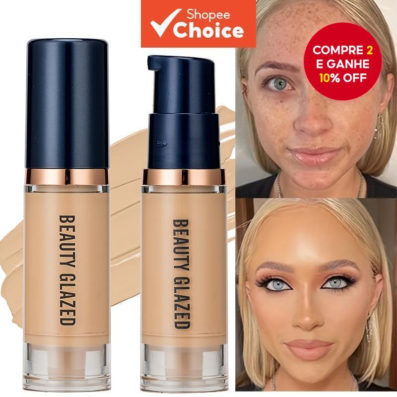 Base Líquida de Cobertura Total 6 Cores - Acabamento Matte, Impermeável, Corretivo de Longa Duração para Olheiras, em Oferta na Shopee
