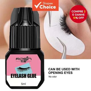 Cola Para Extensão De Cílios 5Ml Preta , Inodora , Não Irritante , Firme E De Longa Duração , Enxerto