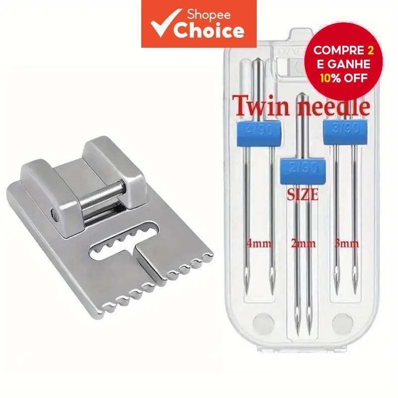Máquina De Costura Agulhas Duplas Com Pés De Pressão 2 , 3 , 4mm