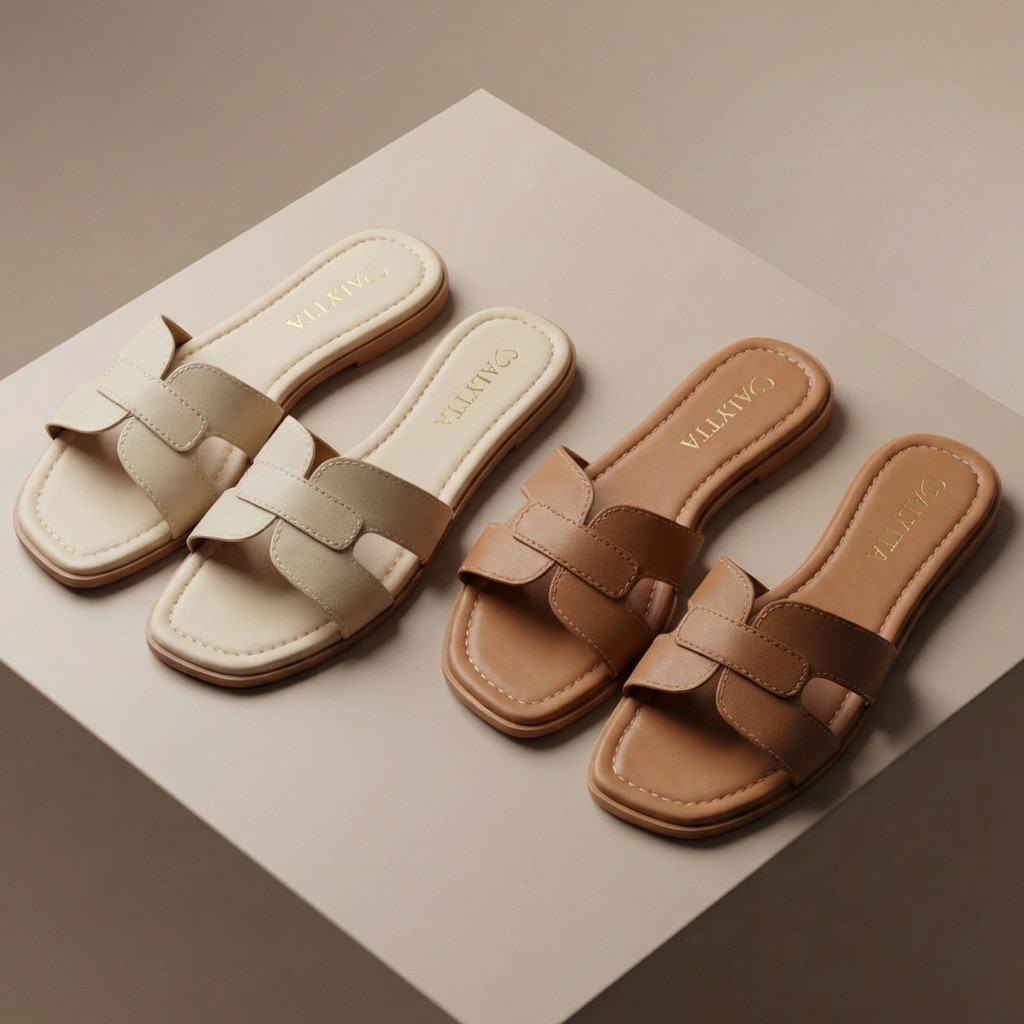 Kit 2 Pares Sandália Rasteira Feminina Casual Leve Confortável Tendência Moda Blogueira