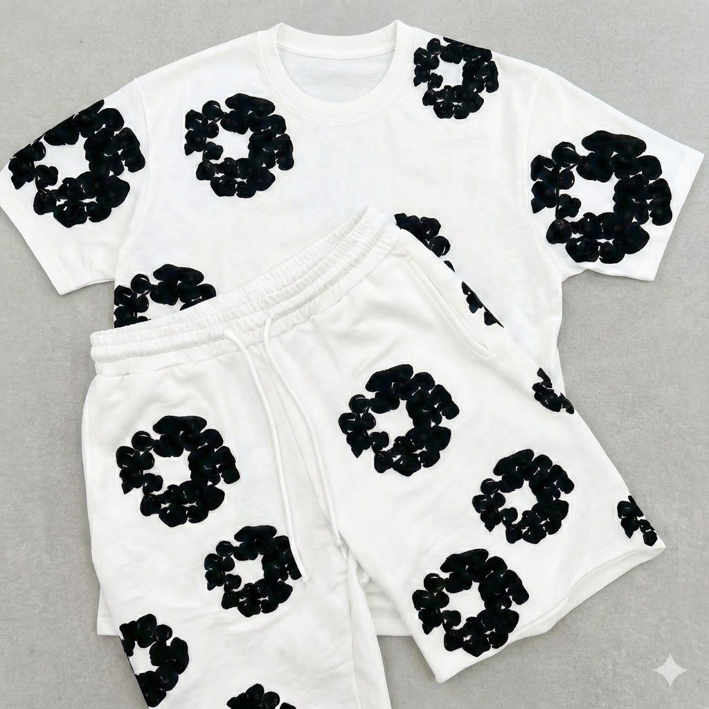 Kit Hype Estilo Gringo: Camiseta + Short Floral Sakura Minimalista em Oferta na Shopee