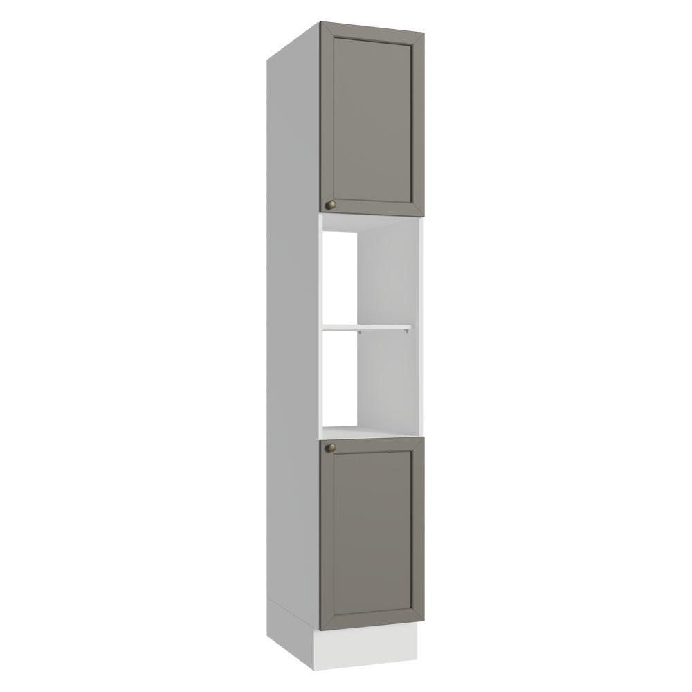 Paneleiro 40 cm 2 Portas e 2 Nichos Branco/Cinza Vik Madesa