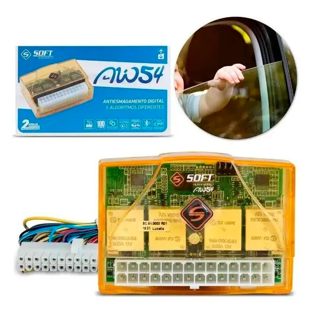 Módulo Subida de Vidro Soft AW54 Universal em Oferta na Shopee