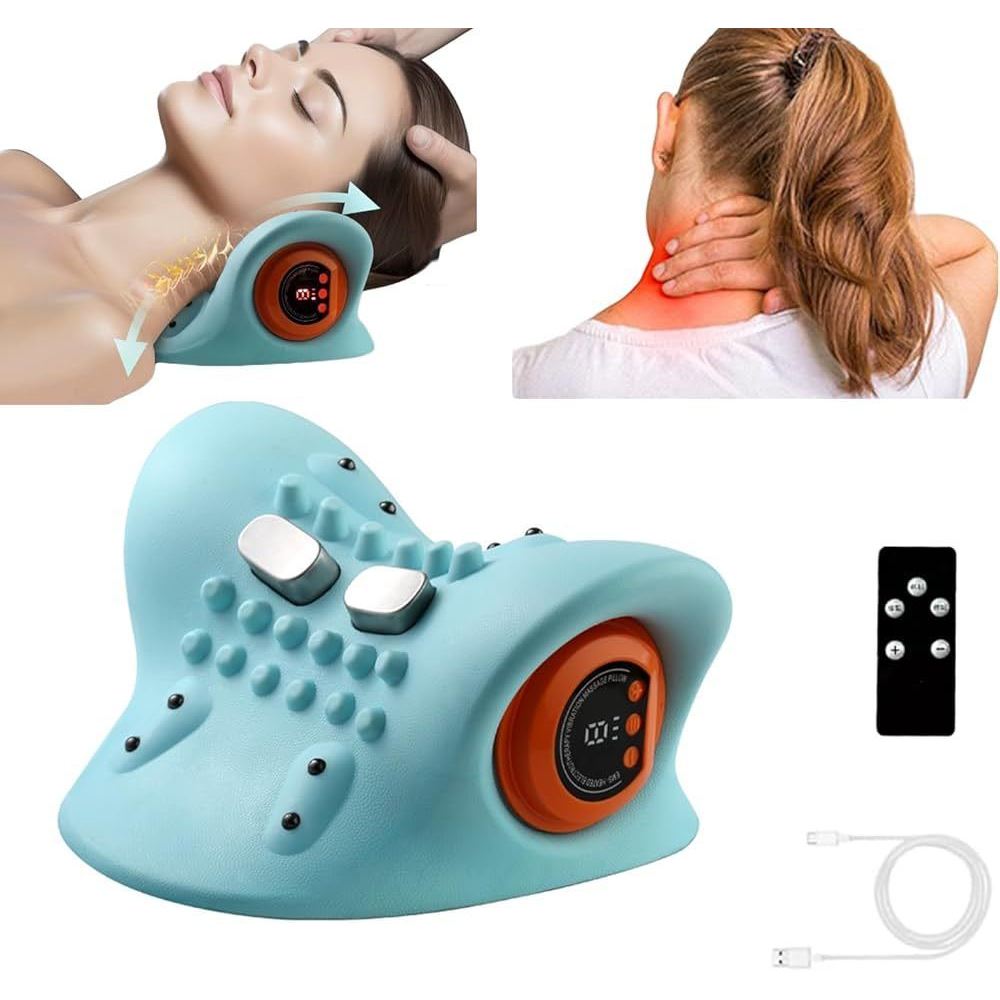 Massageador Cervical Elétrico para Pescoço e Cabeça com Aquecimento e Alívio da Dor