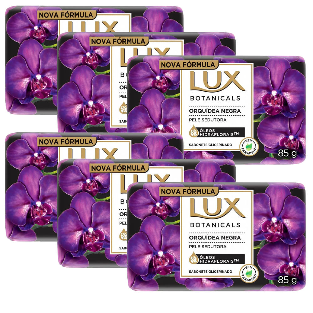 Kit Sabonete Lux Botanicals Orquídea Negra 85g - 6 Unidades