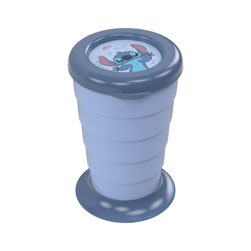Copo Infantil Retrátil Plasútil Stitch Azul 330 ml em Oferta na Shopee
